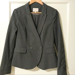 Loft Gray Double Buttons Blazer